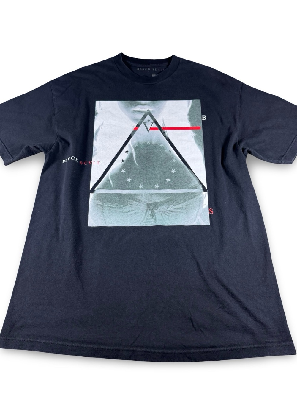 Black Scale Graphic Print T Shirt XL Men's Streetwear Short Sleeve‎ Grunge